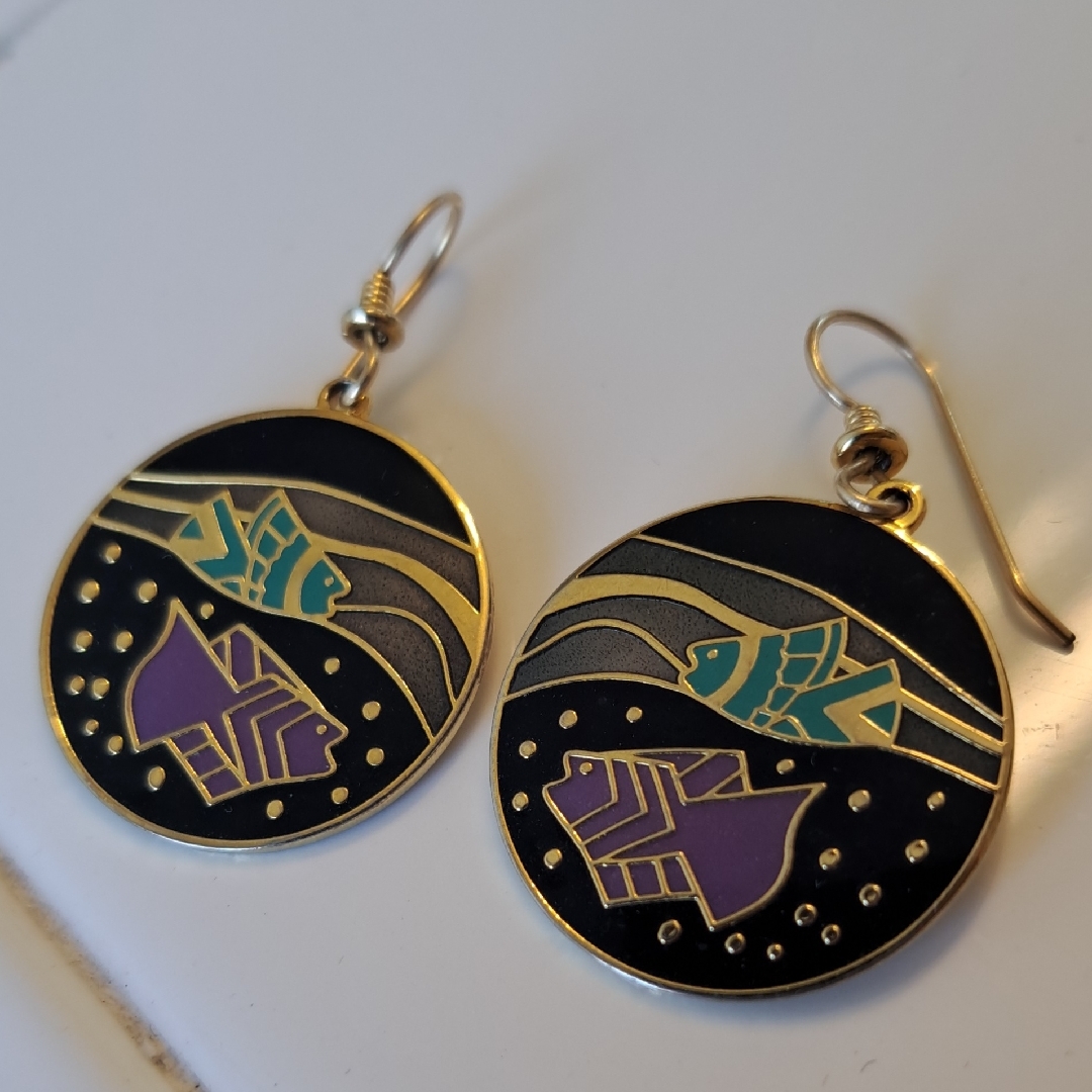 Laurel Burch Vintage Tropical Fish Earrings